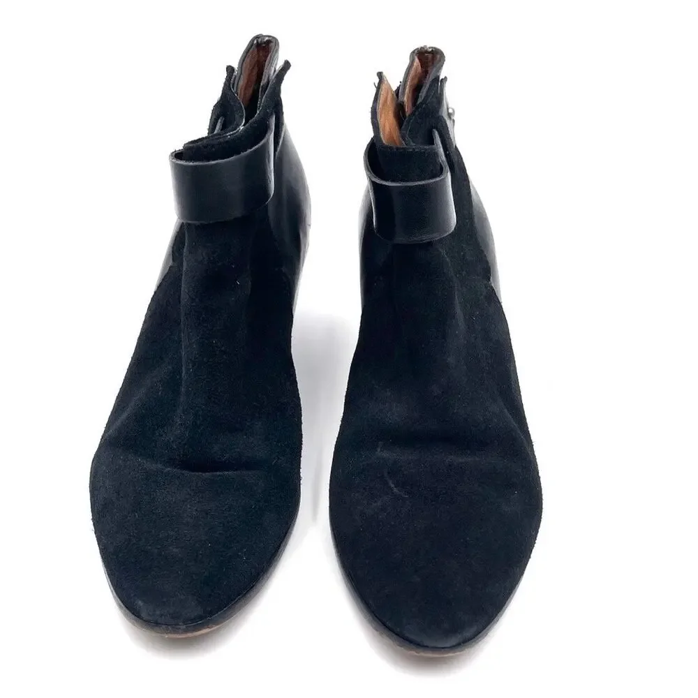 Madewell Charley ankle Boot Size 8.5 black leather/suede